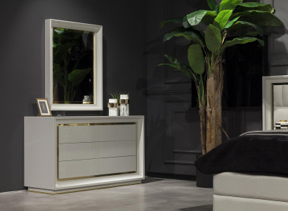 Chest of drawers Mirror modern style White sideboard drawers for storage